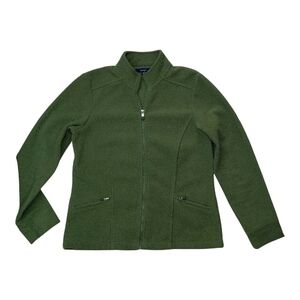 Reitmans Olive Green Zip-Up Fleece Jacket